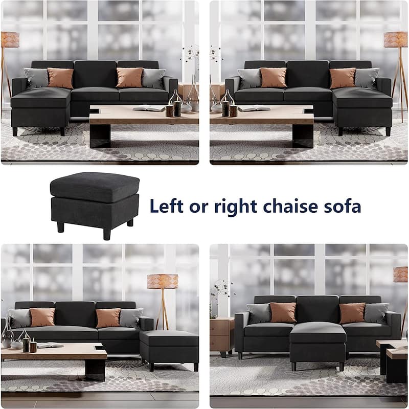 Futzca Modern Convertible Sectional Sofa L-Shaped Couch