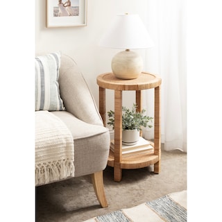 Kate and Laurel Rafina Rattan Side Table - 16x16x24