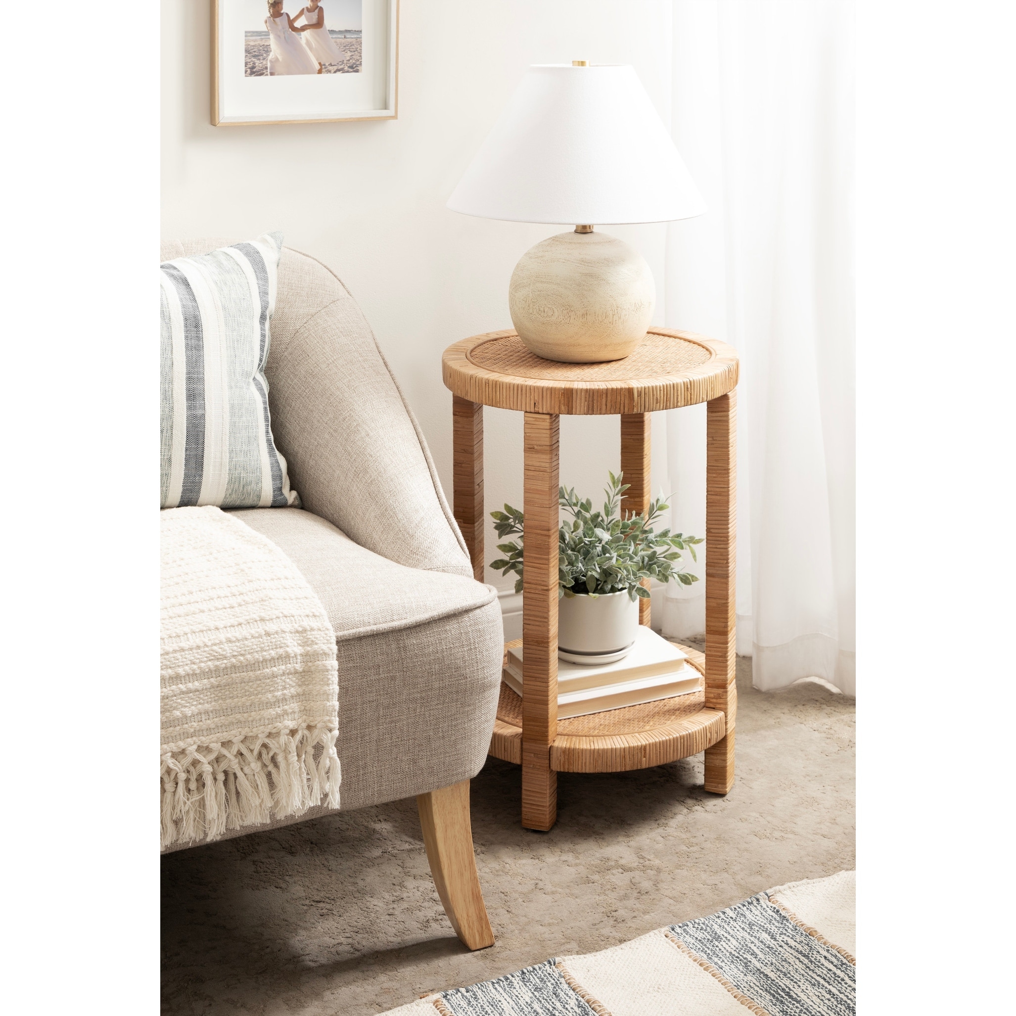 Kate and Laurel Rafina Rattan Side Table