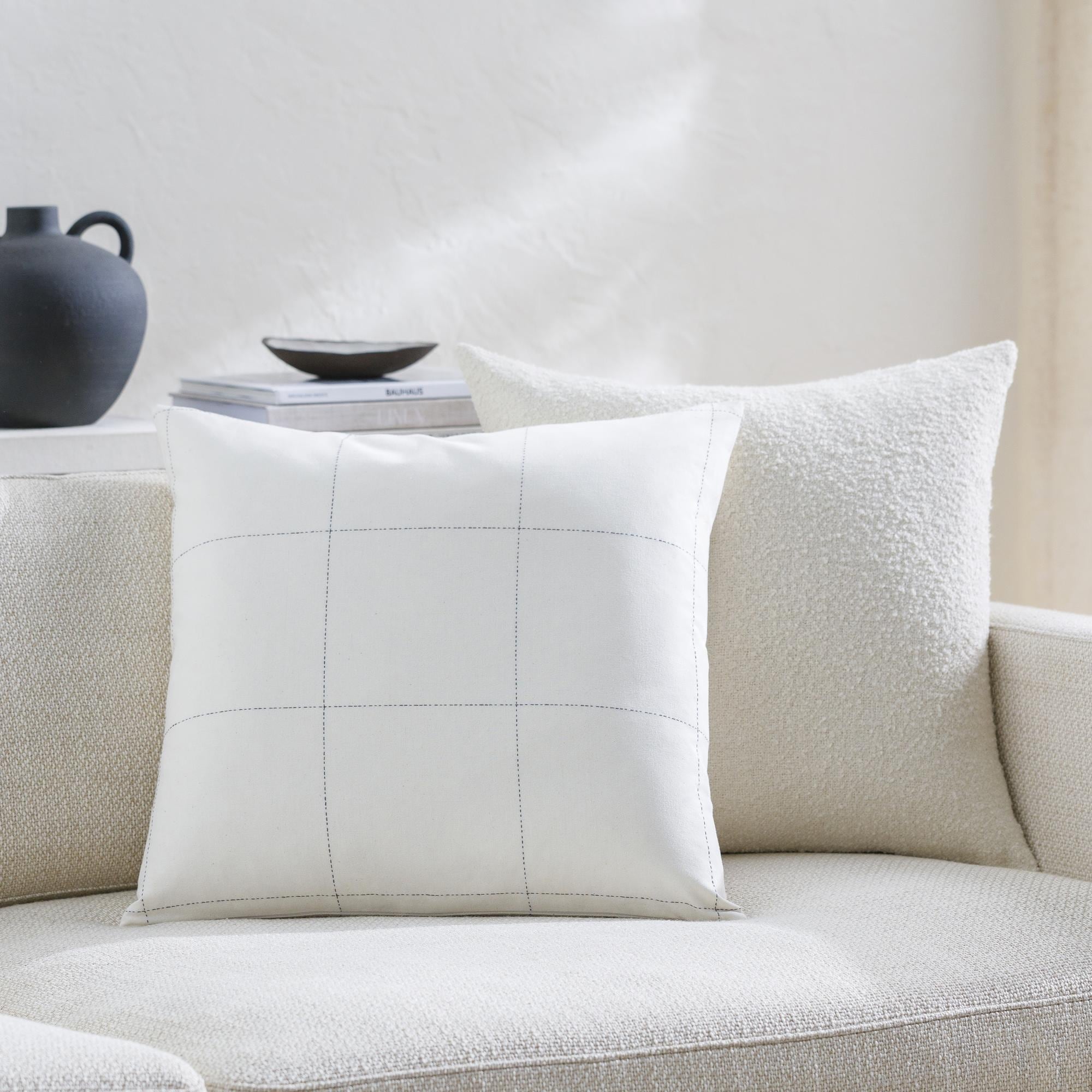 Ranchi Large Checkered Pattern Throw Pillow