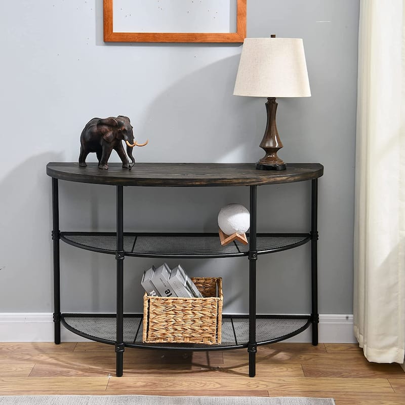 Industrial Console Table, 2-Tier Accent Table Coffe Table