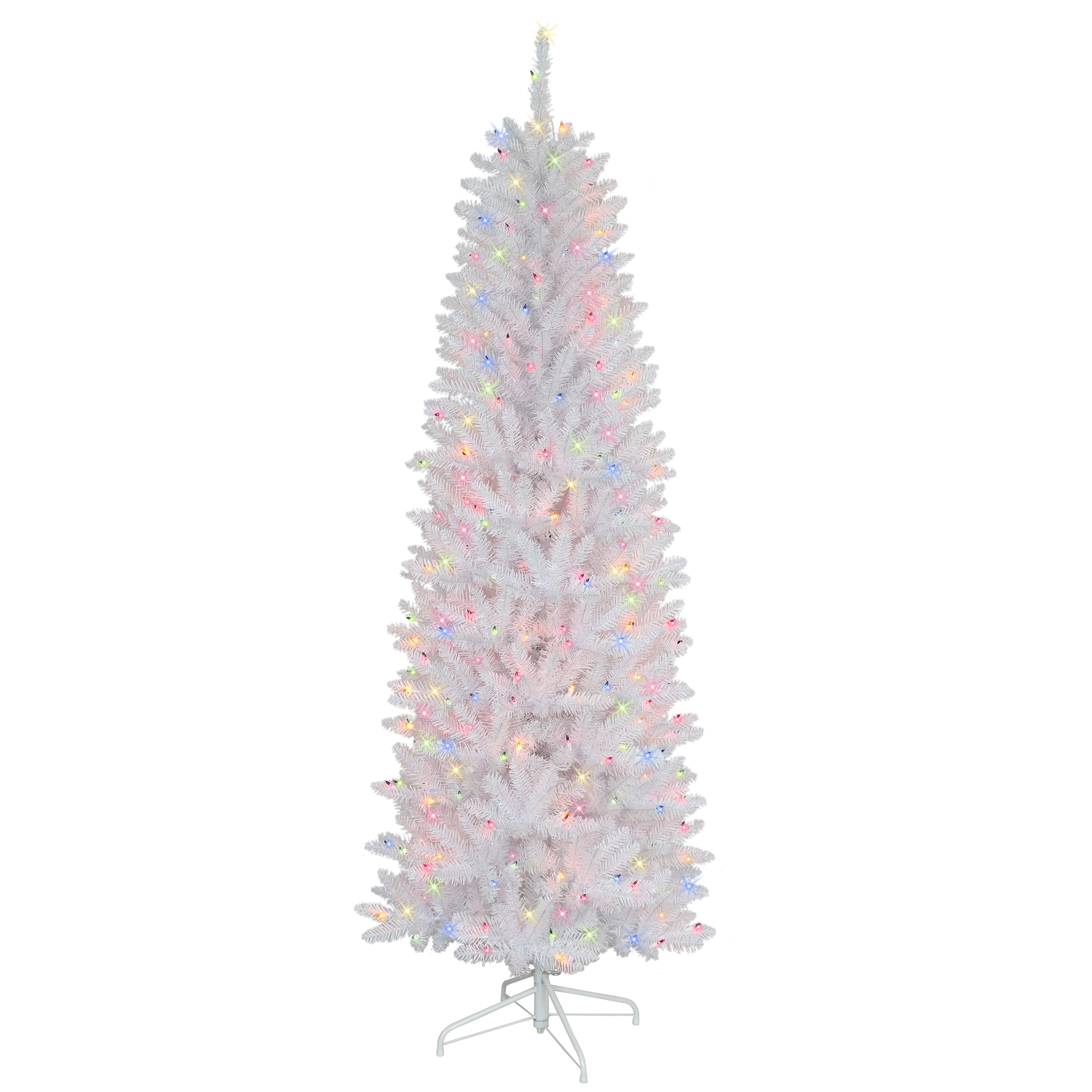 Puleo International Pre-Lit 4.5' Pencil White Fraser Fir Artificial Christmas Tree