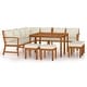 preview thumbnail 39 of 83, vidaXL 4/5/6/7/9/11 Piece Patio Dining Set with Cushions Solid Wood Acacia