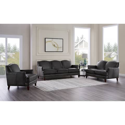 Hydeline Oxford Leather Sofa Set, Sofa, Loveseat and Chair