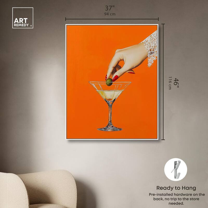 Orange Zest Martini Canvas by Art Remedy