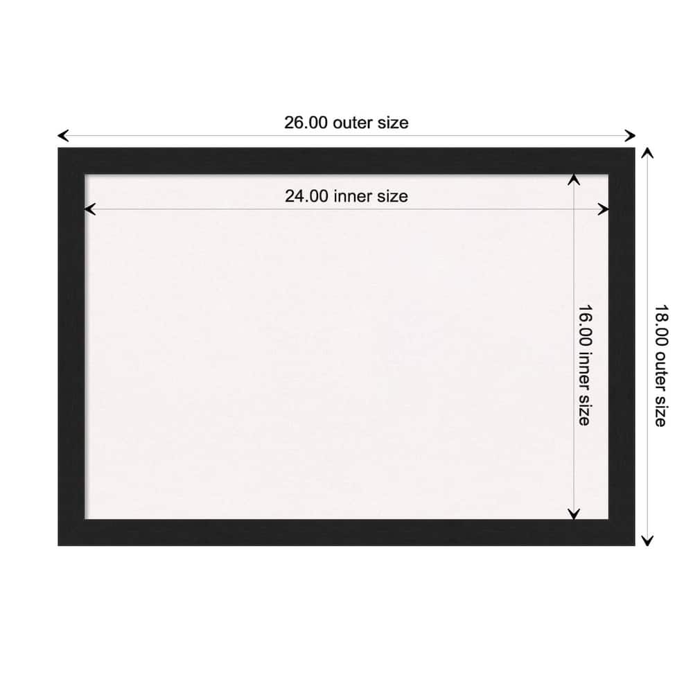 Grace Narrow Framed White Corkboard Bulletin Board