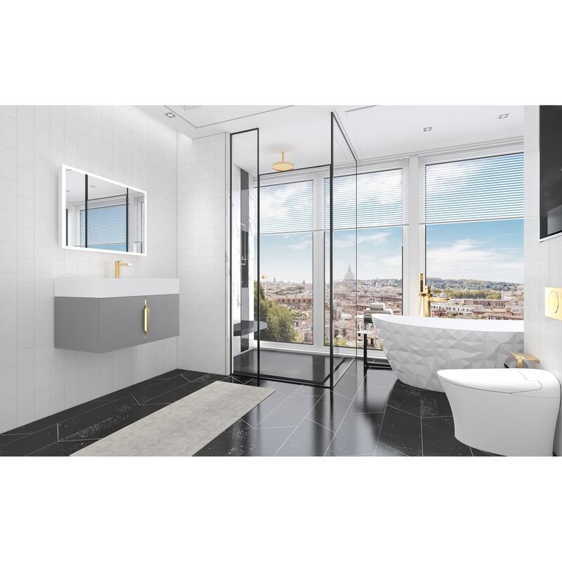 Amazon 30" Wall Mounted Bathroom Right Basin Vanity Set w/ White Top