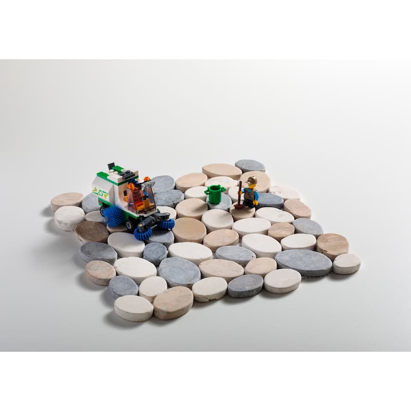 Coin Marble 11 in. x 11 in. Marble Mesh-Mounted Mosaic Wall and Floor Tile
