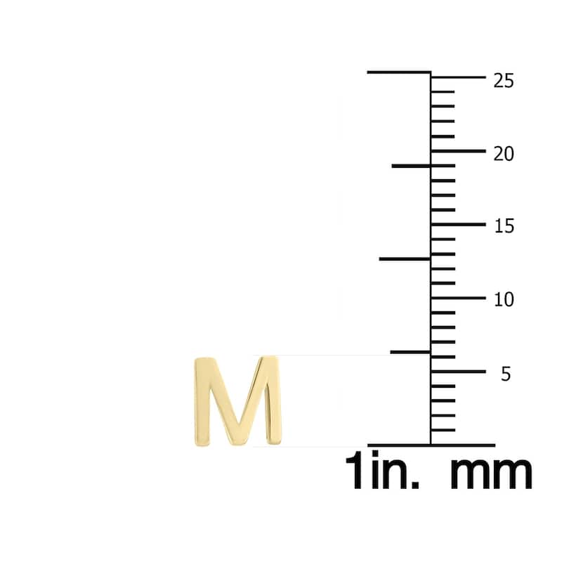 Marquee Jewels 14K Solid Yellow Gold Initial M Stud Earrings