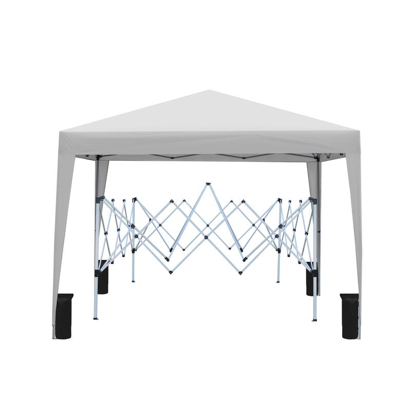 Outdoor 10x 10Ft Pop Up Gazebo Canopy Tent Removable Sidewall with Zipper, 2pcs Sidewall with Windows,with 4pcs Weight sand bag