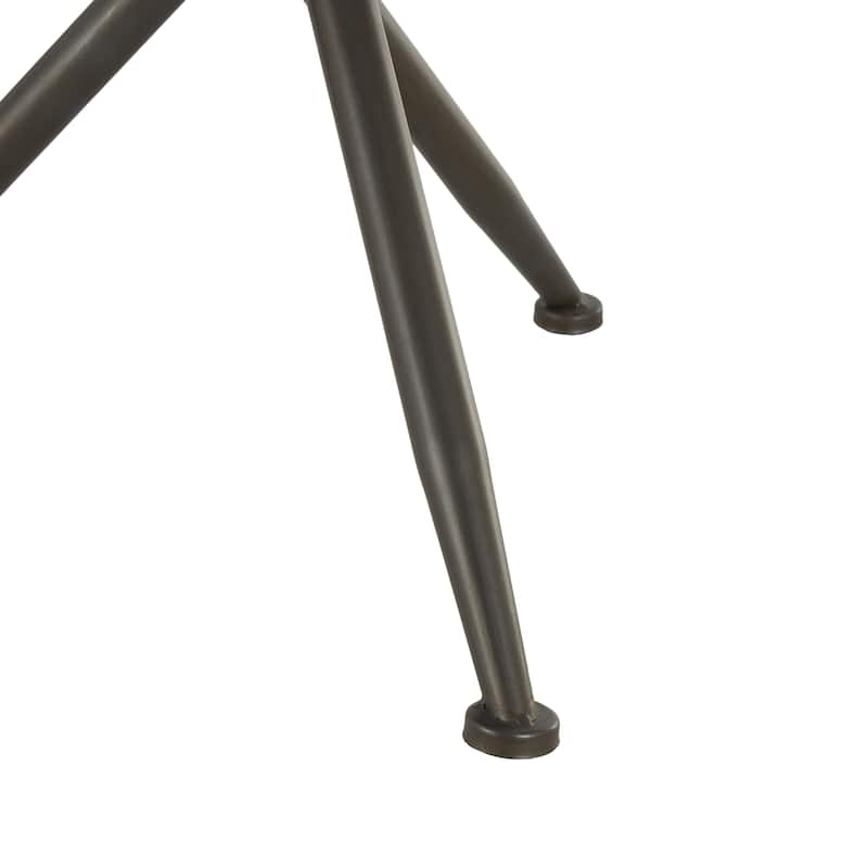 Metal Round Accent Table with Brown Wooden Framed Glass Tabletop - Brass - Roche River Decor