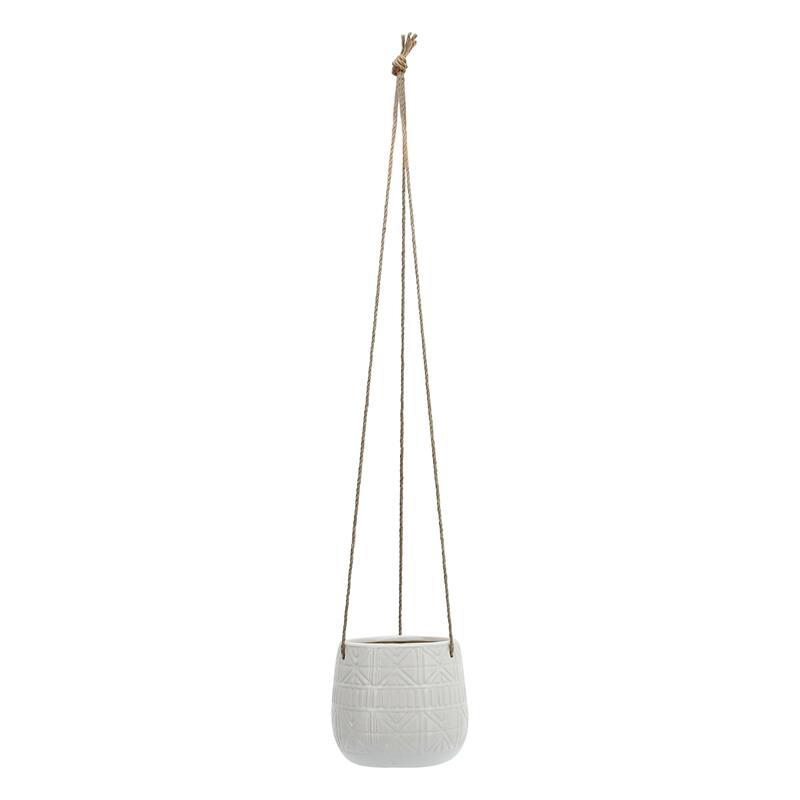 Sagebrook Home Neutral Textured Ceramic Hanging Planter