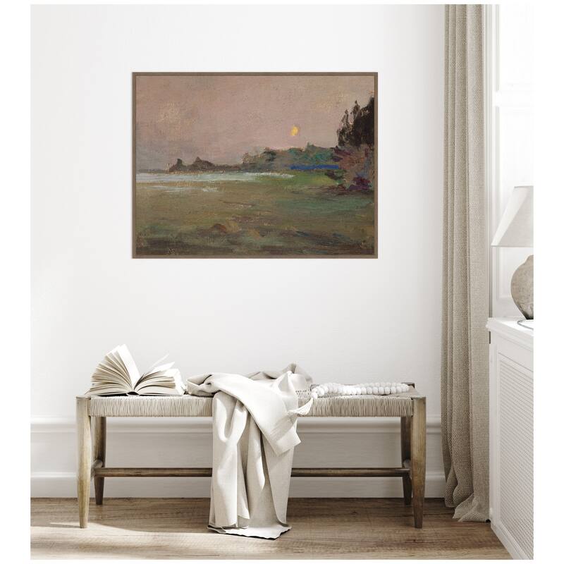 Kate and Laurel Moonlite Evening Mist 1910 Jan Ciaglinski by Nostalgia Prints Framed Canvas Wall Art Print