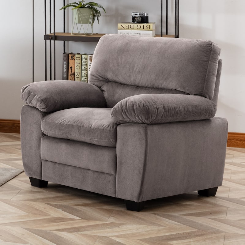 Andres Contemporary Plush Upholstered Living Room Reclining Chair