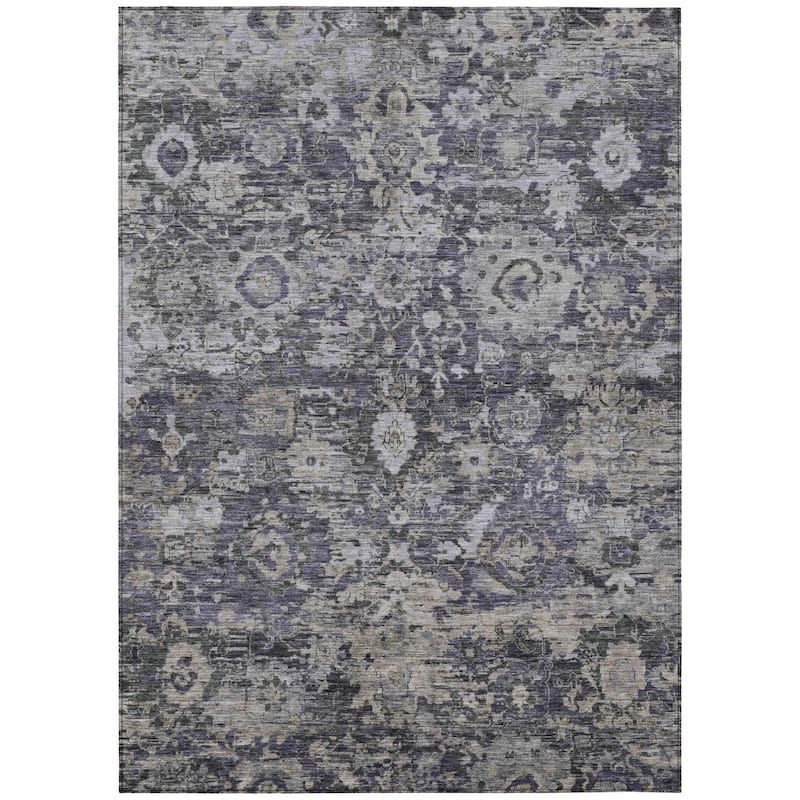 Machine Washable Indoor/ Outdoor Vintage Traditional Chantille Rug
