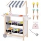 preview thumbnail 1 of 19, Costway Kids Ice Cream Cart Wooden Toddler Farmers Market Stand with - See Details White