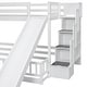 preview thumbnail 16 of 34, Twin Over Full Multifunctional Kids Bunk Bed Frame with Slide, Wooden Loft Bed with Storage Staircase and Guardrails