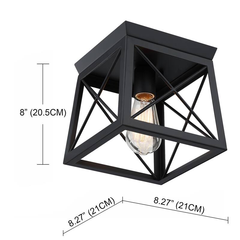 Mousse 8 in. W. 1-Light Flush Mount with Matte Black Finish - Matte Black