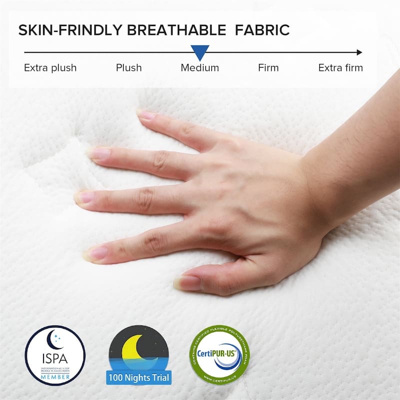 SweDrea 10 in. Medium Hybrid Gel Memory Foam Mattress In a Box with CertiPUR-US, SGS and OEKO-TEX