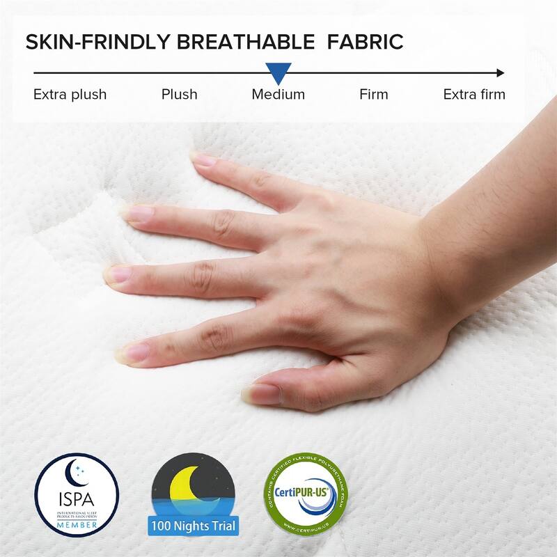 SweDrea 12 in. Medium Hybrid Gel Memory Foam Mattress In a Box with CertiPUR-US, SGS and OEKO-TEX