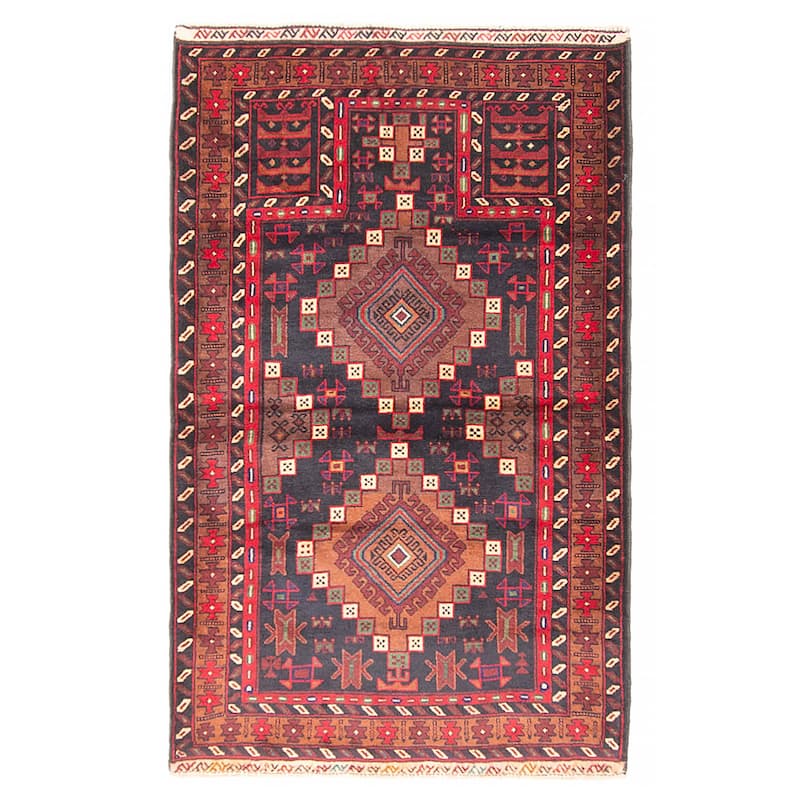 Teimani Black Rug 2'10" x 4'8" - 2'10 x 4'8 - Black - 2'10 x 4'8