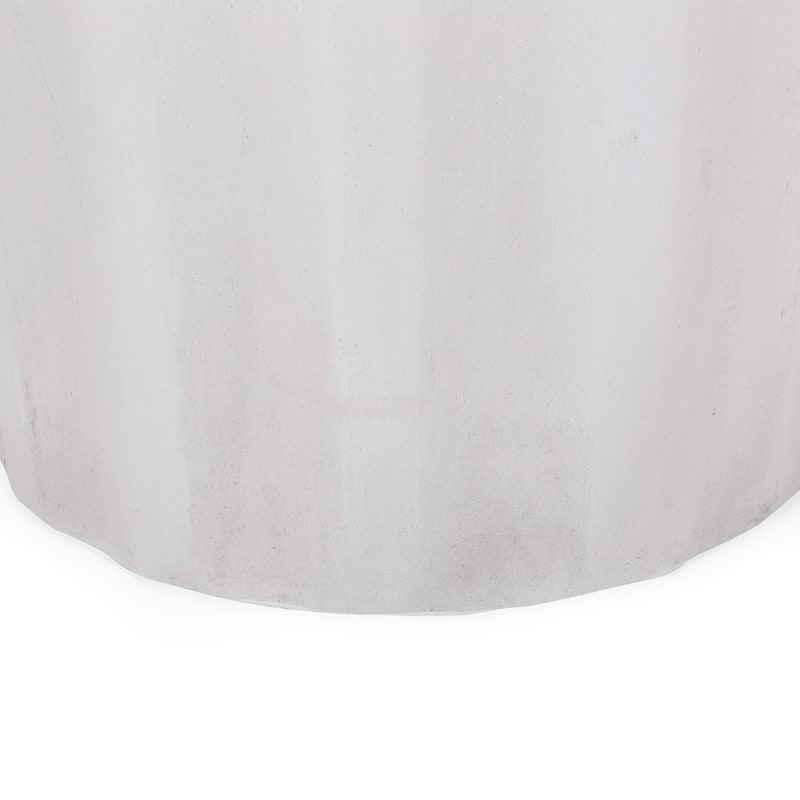 Lightweight Concrete Side Table, Antique White Accent Table for Indoor & Outdoor Use
