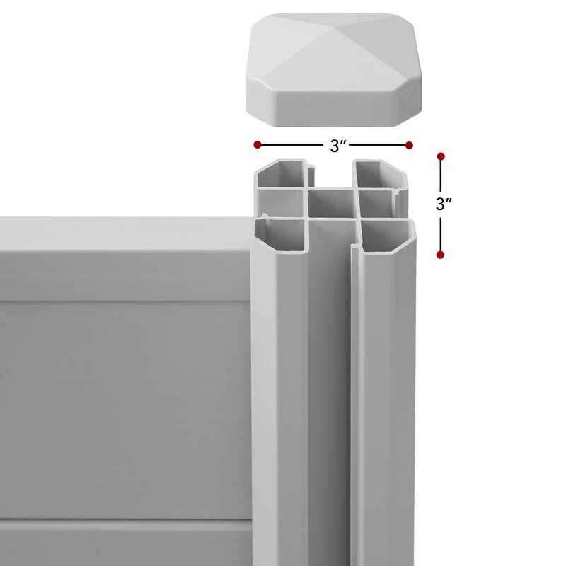 42 x 42in Privacy Screen Vinyl Fence Panel for AC Trash Gray - 42" x 42" Horizontal