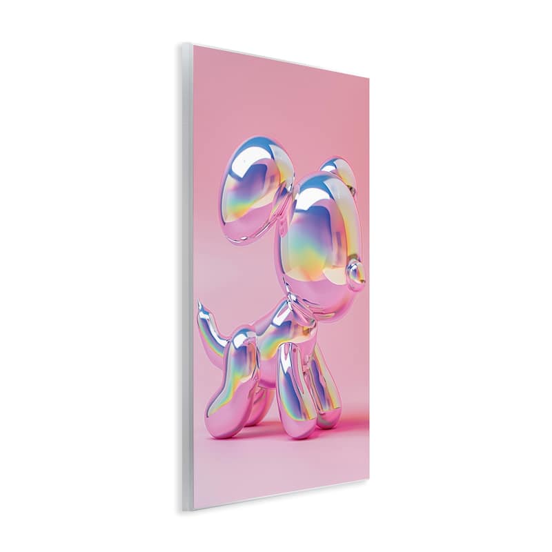 Stupell Pink & Iridescent Trendy Dog Wall Plaque Art Design By LSR Design Studio