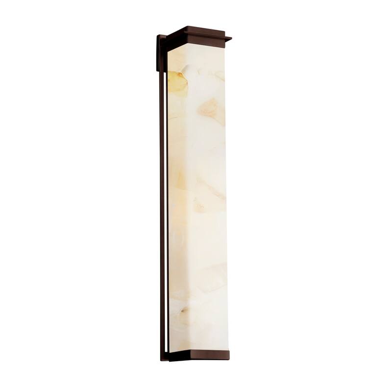 Justice Design Alabaster Rocks! Pacific 48-inch Dark Bronze LED Outdoor Wall Sconce, Alabaster Rocks Shade - N/A