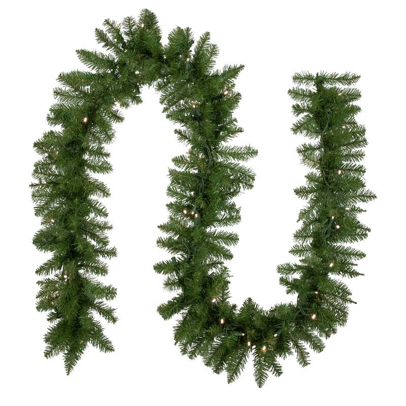 9' x 10" Pre-Lit Rockwood Pine Artificial Christmas Garland