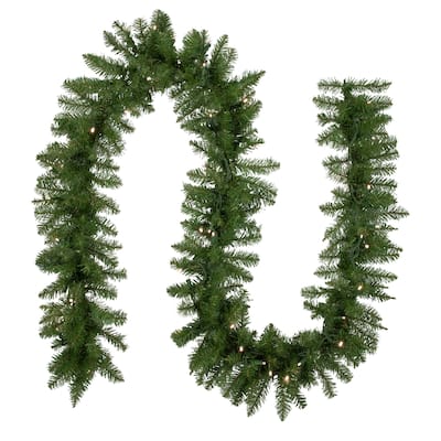 9' x 10" Pre-Lit Rockwood Pine Artificial Christmas Garland