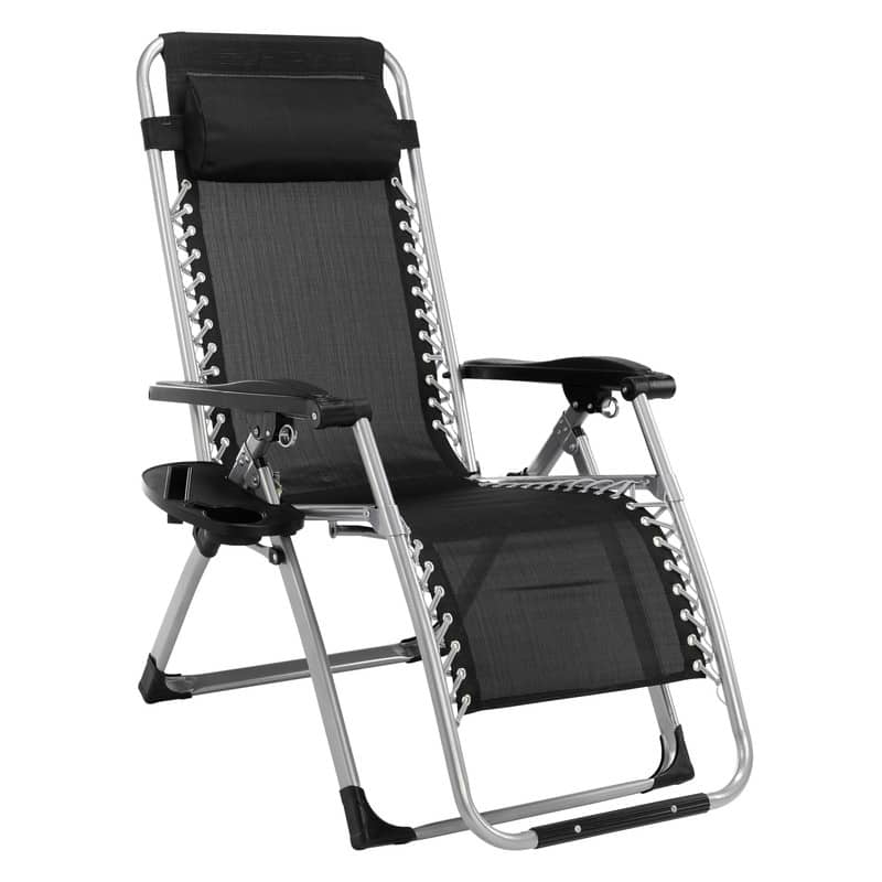 Patio Single Folding Zero Gravity Chair with Cushions