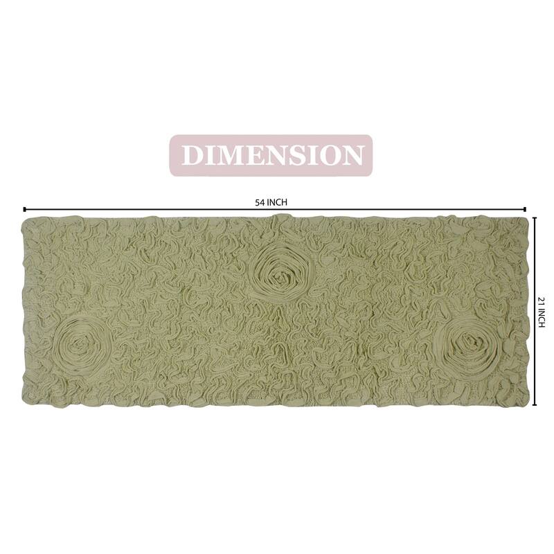 Bell Flower Bathroom Rug, Cotton Soft, Water Absorbent Bath Rug, Non Slip Shower Rug Machine Washable 21"x54" Runner