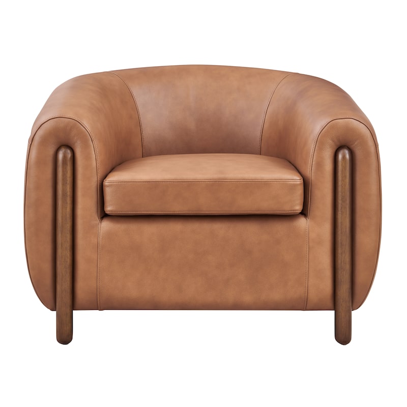 NPD Furniture Cordelia 38" W Top Grain Leather Club Chair
