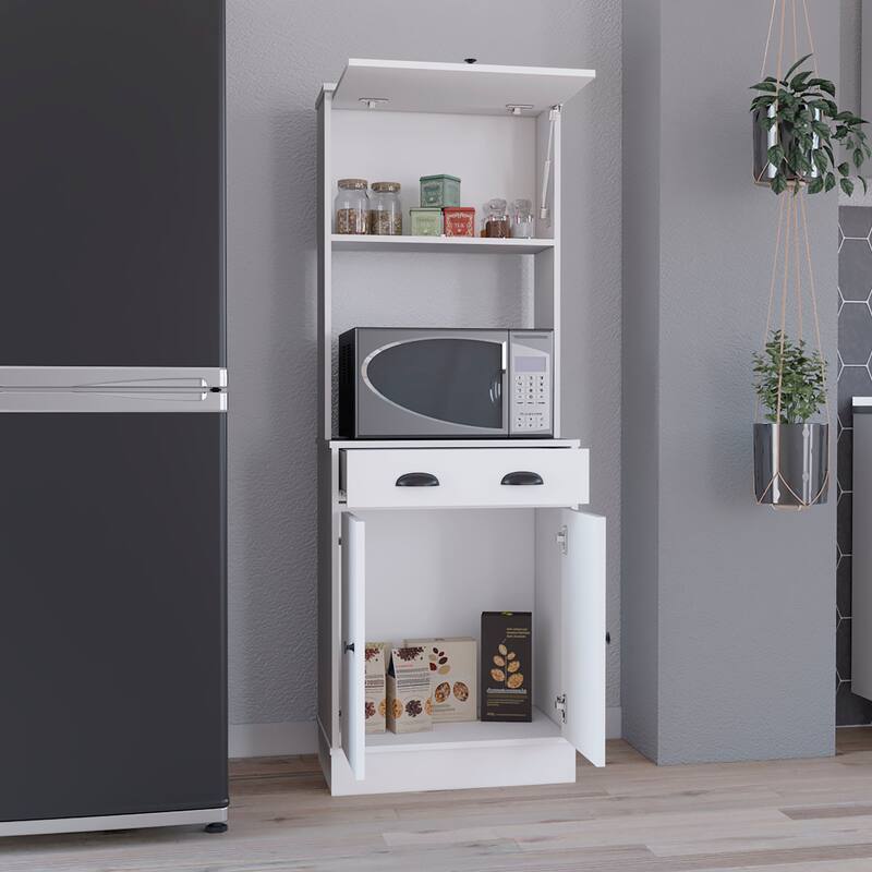 White 2-Cabinet Kitchen Pantry