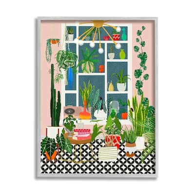 Stupell Modern Chic Home Interior Plant Lover Sanctuary Framed Wall Art - Green