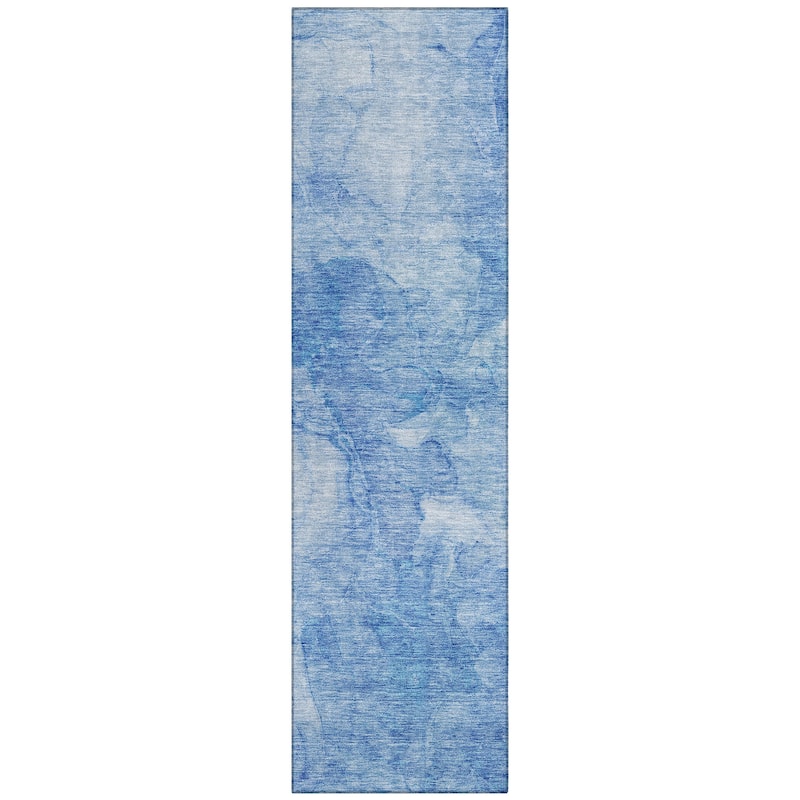 Machine Washable Indoor/ Outdoor Chantille Abstract Watercolor Rug
