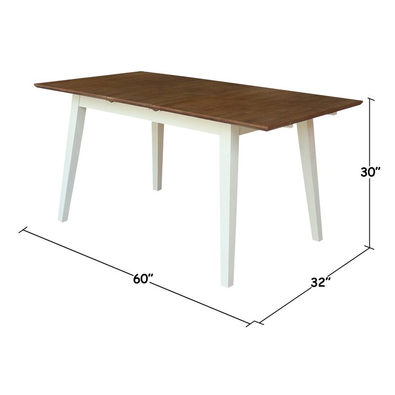 International Concepts Solid Wood 60" Butterfly Extension Dining Table