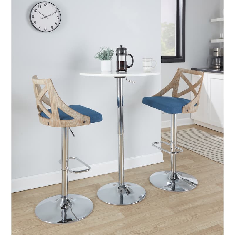 The Gray Barn Charlotte Adjustable Bar Stool with Rounded Rectangular Footrest (Set of 2)