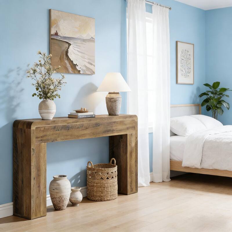 70" Wooden Entryway Table for Living Room and Entryway