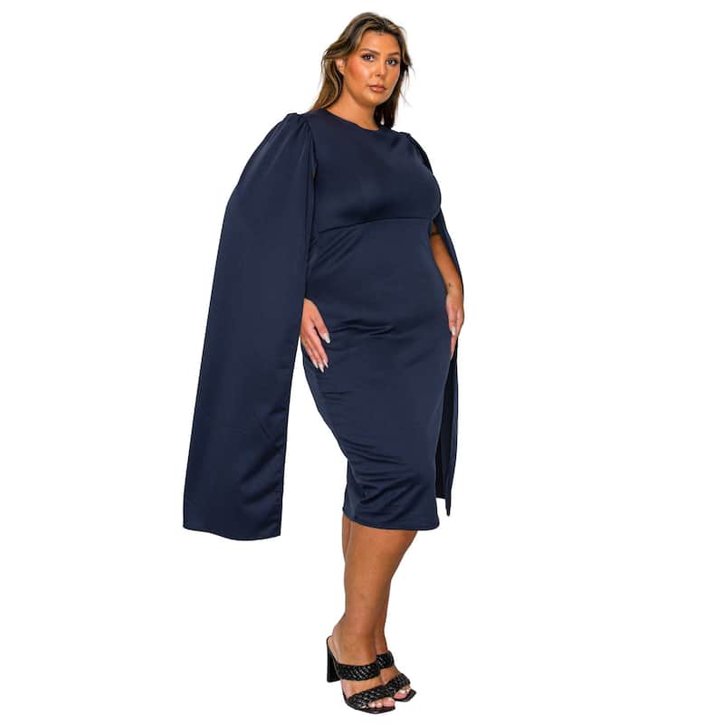 L I V D Women's Plus Size Naomi Cape Dress