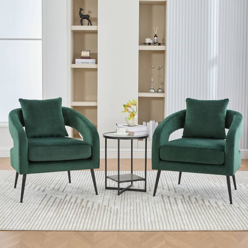 53.7" W Loveseat Sofa with 2 Accent Chair,3-Piece Living Room Furniture Sets with Pillows and Metal Legs