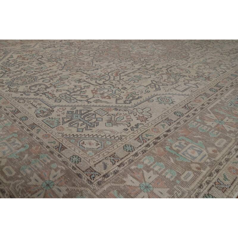 Geometric Tabriz Persian Area Rug Living Room Hand-Knotted Wool Carpet - 8'0"x 10'10"