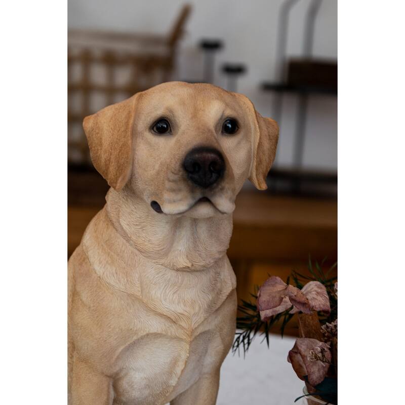 9.5" Sitting Labrador Outdoor Garden Statue