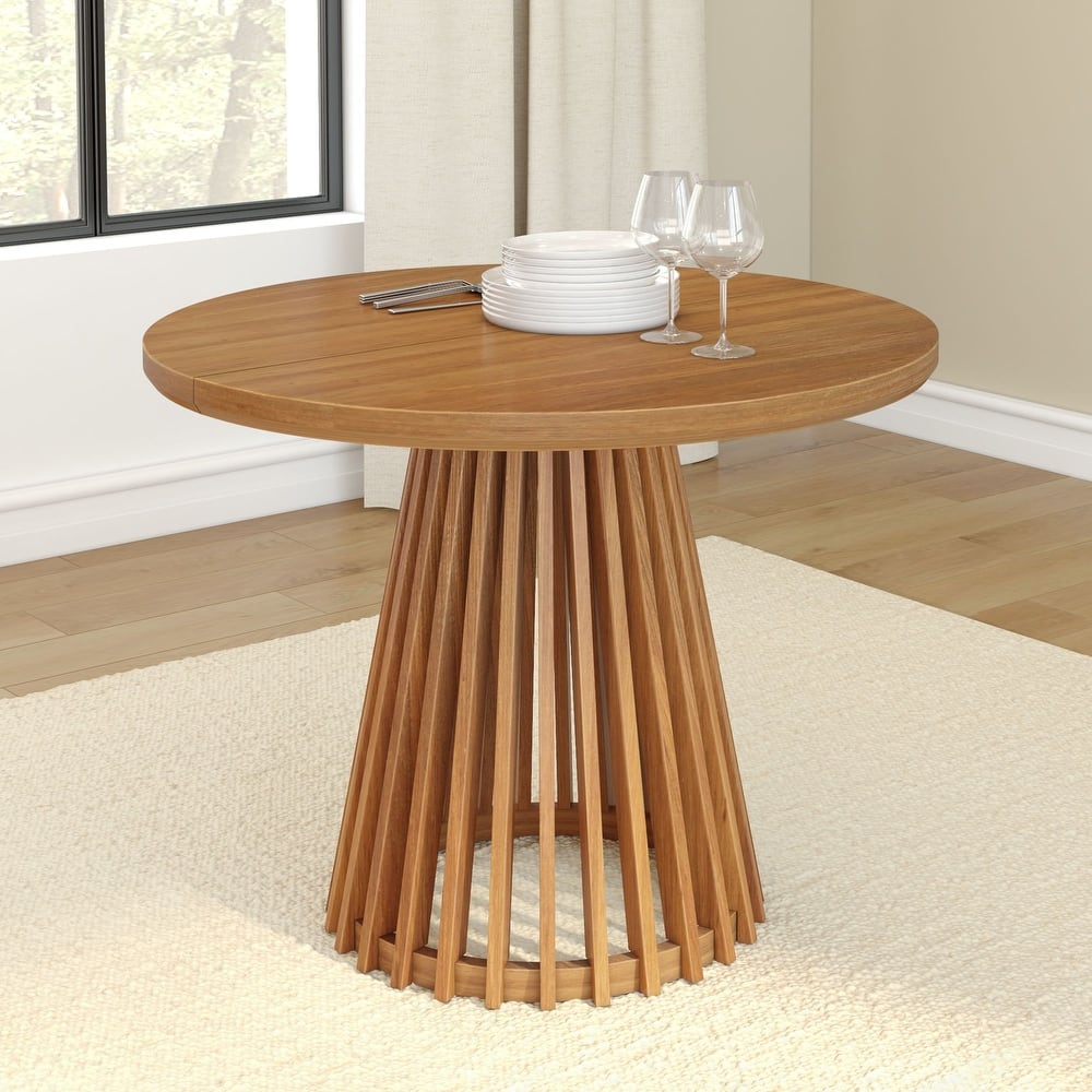 Solid Wood Round 38" Pedestal Dining Table