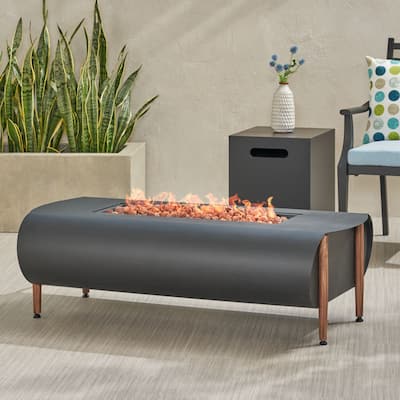 Vernon Outdoor Outdoor 50000 BTU Rectangular Fire Pit with Tank Holder by Christopher Knight Home