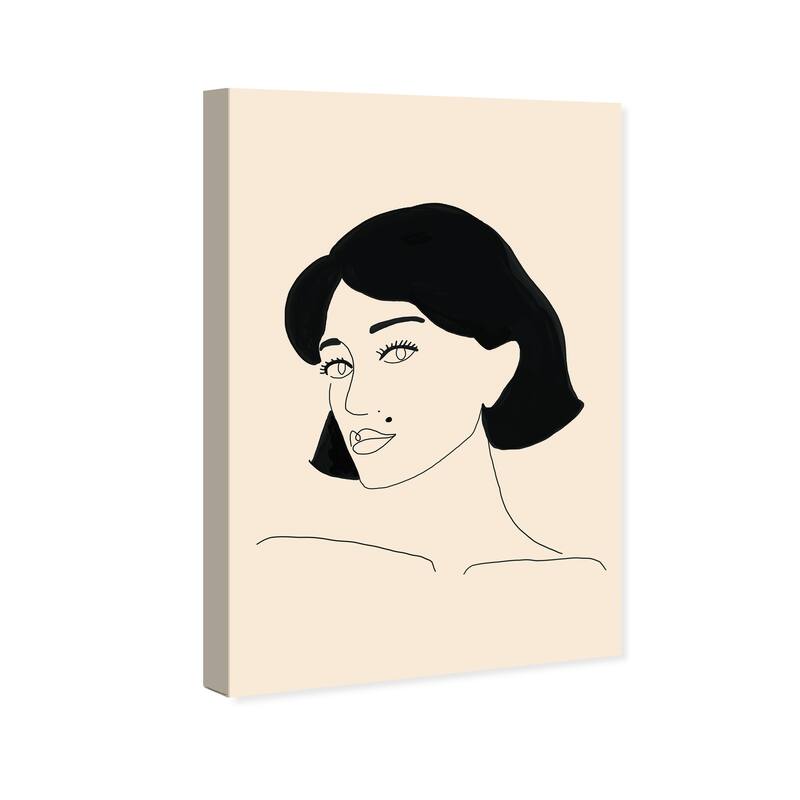 Wynwood Studio Canvas Fashion and Glam Pretty Serious Black and Cream White Modern & Contemporary Wall Art Canvas Print