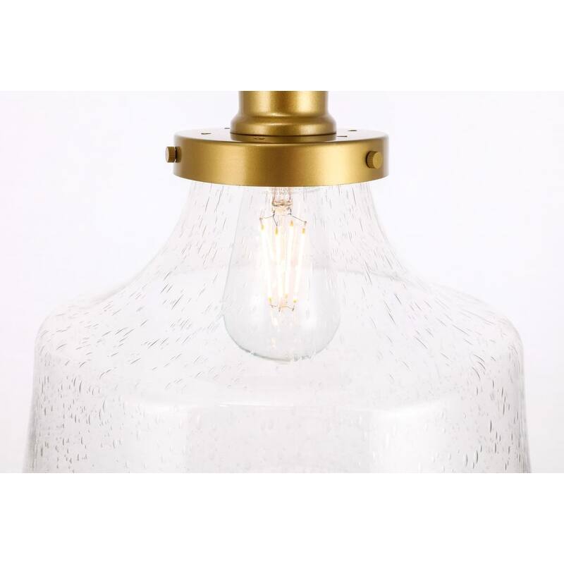 Klyle 1-Light Clear Bubble Glass Flush mount