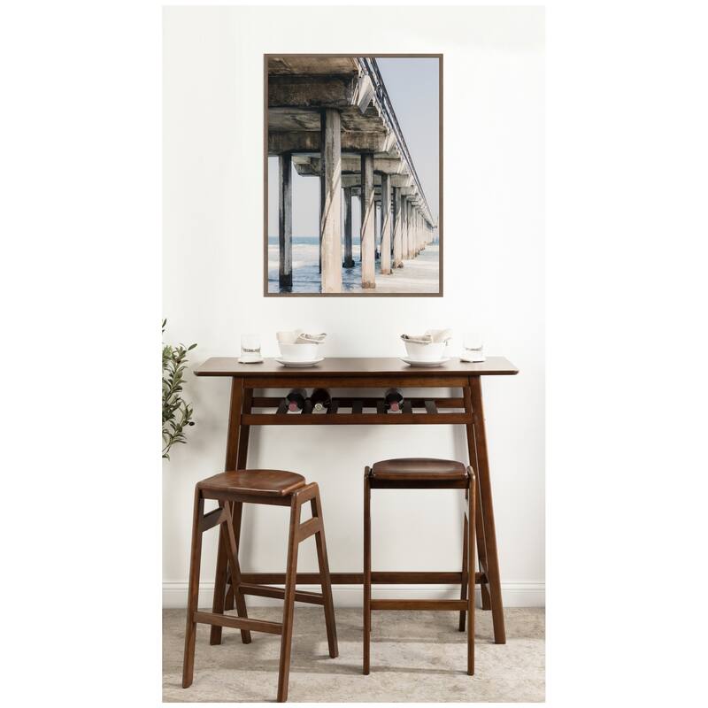 Kate and Laurel Pier Over The Water by Alicia Abla Framed Canvas Wall Art Print