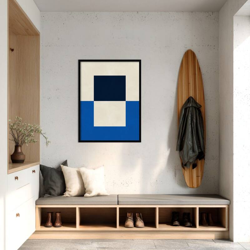 Amanti Art Framed Fabric Pinboard Overlapping geometry 6 by Vitor Costa Printed Bulletin Board